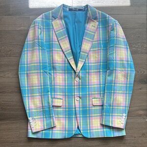 Stacy Adams Vibrant Multicolor Plaid Blazer